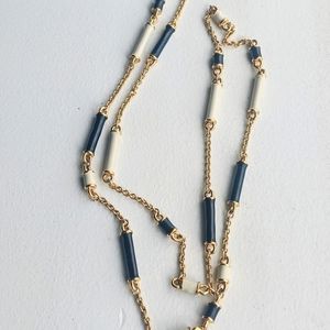 Kate Spade black and white station necklace 32in